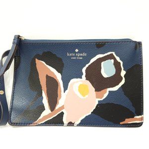 Kate Spade Cameron Lemon Zest River Blue Multi Medium Wristlet